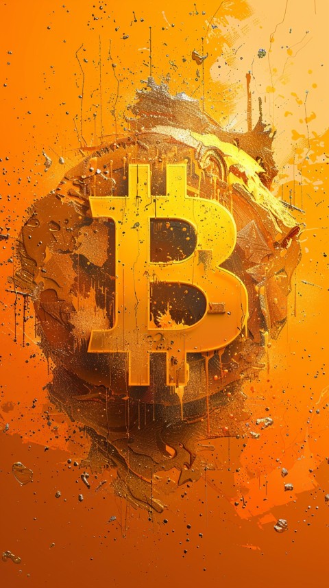 Bitcoin Cryptocurrency Gold Crypto Coin Creative Concept Aesthetic Symbol (363)