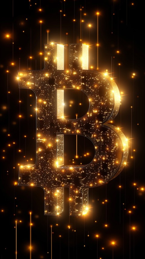 Bitcoin Cryptocurrency Gold Crypto Coin Creative Concept Aesthetic Symbol (417)