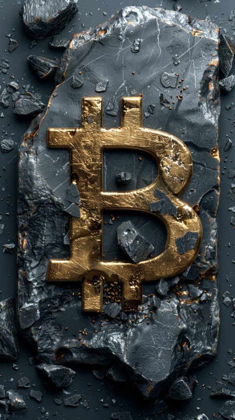 Bitcoin Cryptocurrency Gold Crypto Coin Creative Concept Aesthetic Symbol (411)