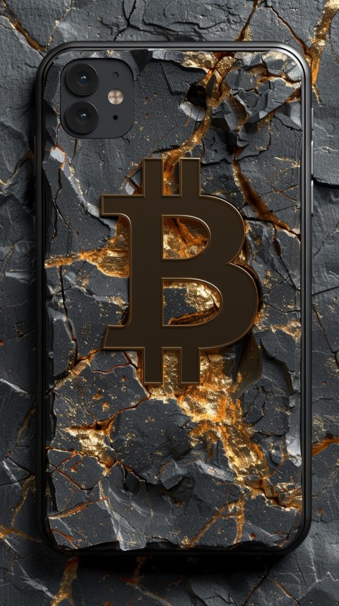 Bitcoin Cryptocurrency Gold Crypto Coin Creative Concept Aesthetic Symbol (412)