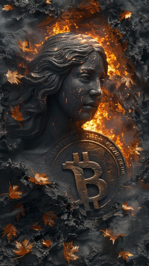 Bitcoin Cryptocurrency Gold Crypto Coin Creative Concept Aesthetic Symbol (478)