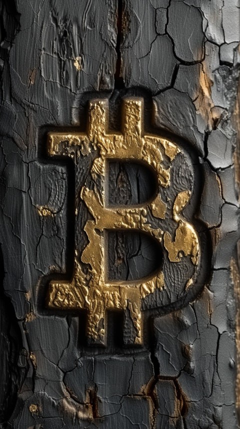 Bitcoin Cryptocurrency Gold Crypto Coin Creative Concept Aesthetic Symbol (492)