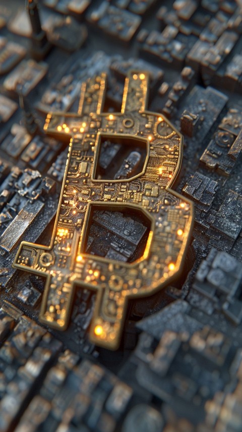 Bitcoin Cryptocurrency Gold Crypto Coin Creative Concept Aesthetic Symbol (539)