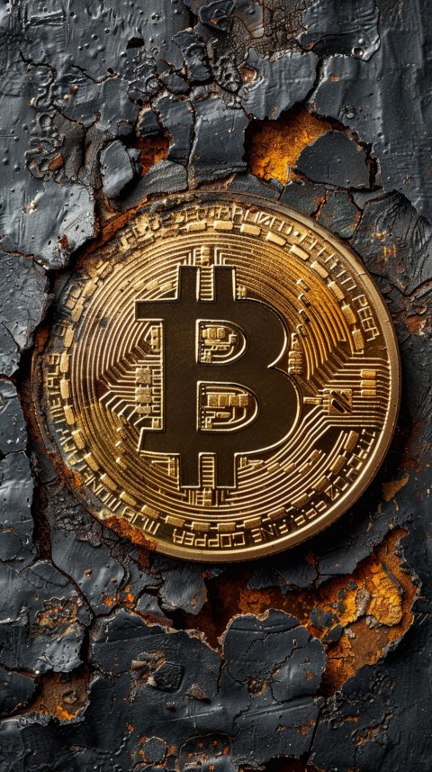 Bitcoin Cryptocurrency Gold Crypto Coin Creative Concept Aesthetic Symbol (540)