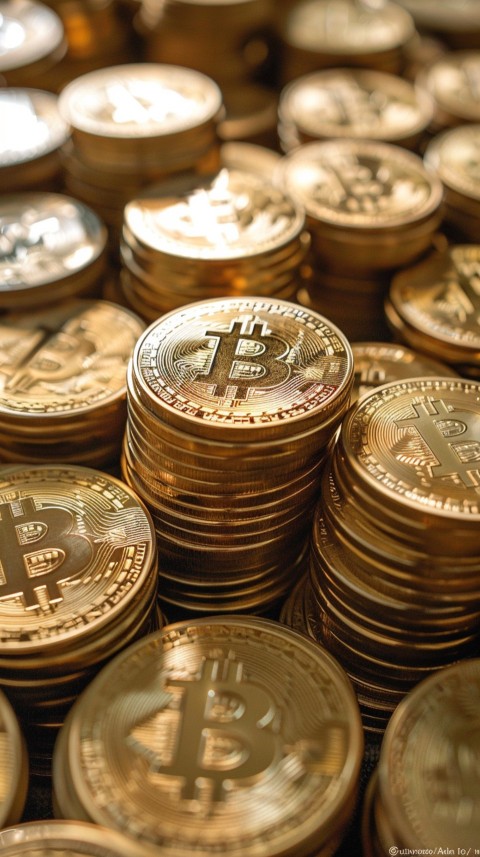 Bitcoin Cryptocurrency Gold Crypto Coin Creative Concept Aesthetic Symbol (551)