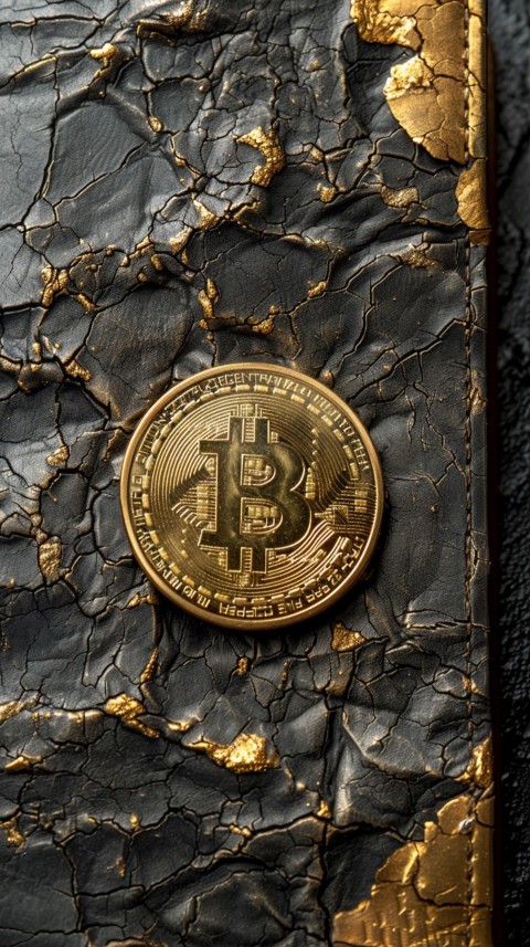 Bitcoin Cryptocurrency Gold Crypto Coin Creative Concept Aesthetic Symbol (614)