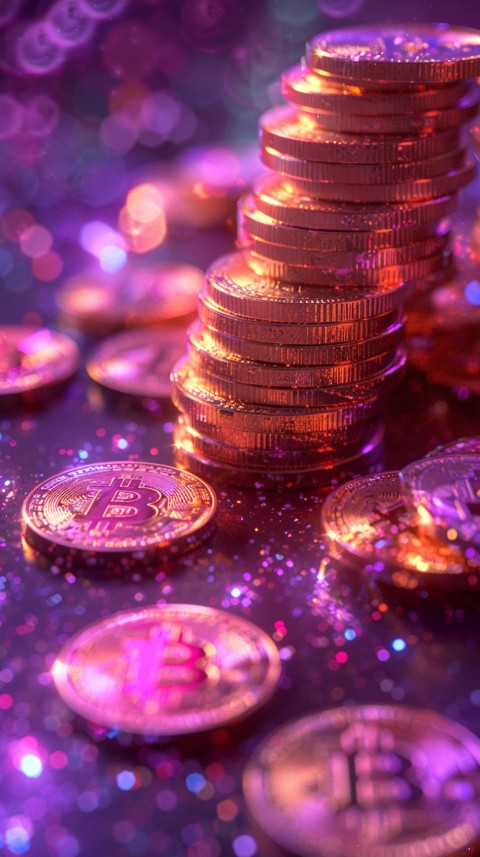 Bitcoin Cryptocurrency Gold Crypto Coin Creative Concept Aesthetic Symbol (642)