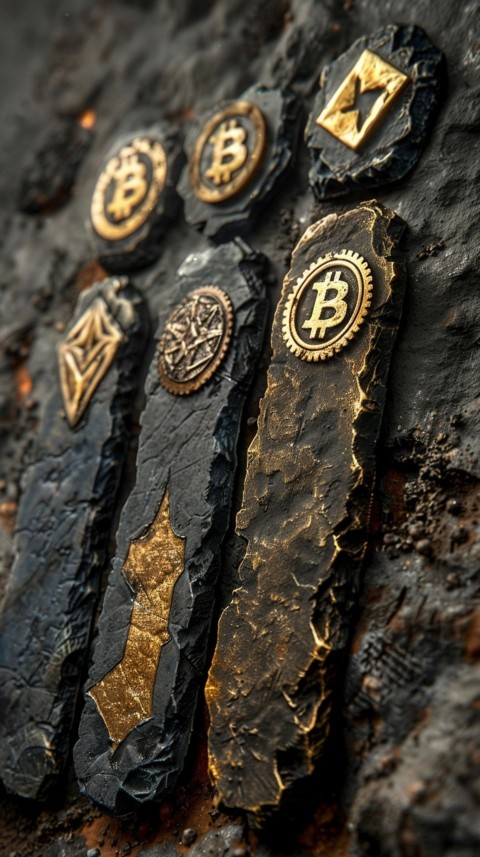 Bitcoin Cryptocurrency Gold Crypto Coin Creative Concept Aesthetic Symbol (670)
