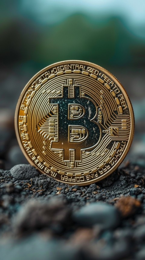 Bitcoin Cryptocurrency Gold Crypto Coin Creative Concept Aesthetic Symbol (709)