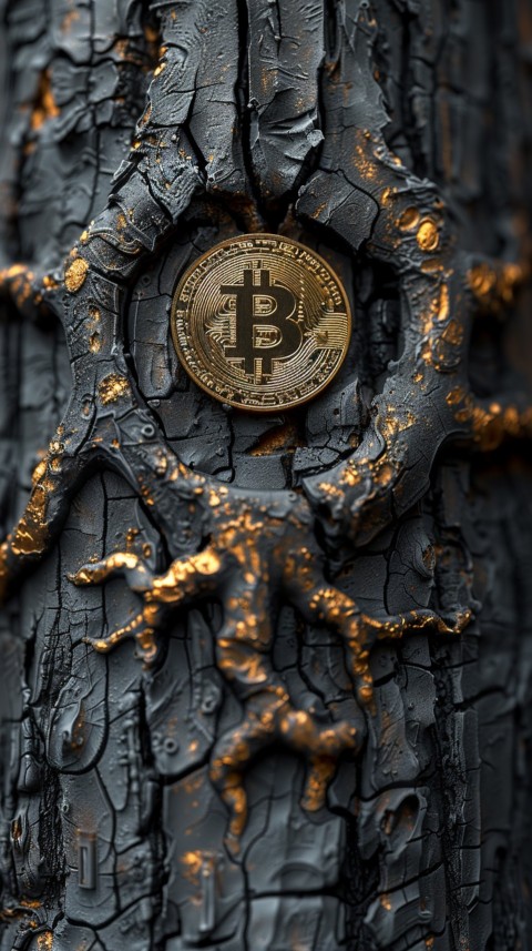 Bitcoin Cryptocurrency Gold Crypto Coin Creative Concept Aesthetic Symbol (726)