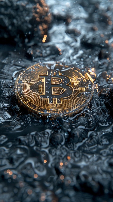 Bitcoin Cryptocurrency Gold Crypto Coin Creative Concept Aesthetic Symbol (728)