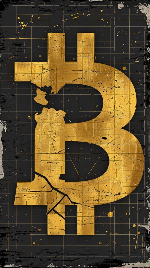 Bitcoin Cryptocurrency Gold Crypto Coin Creative Concept Aesthetic Symbol (815)