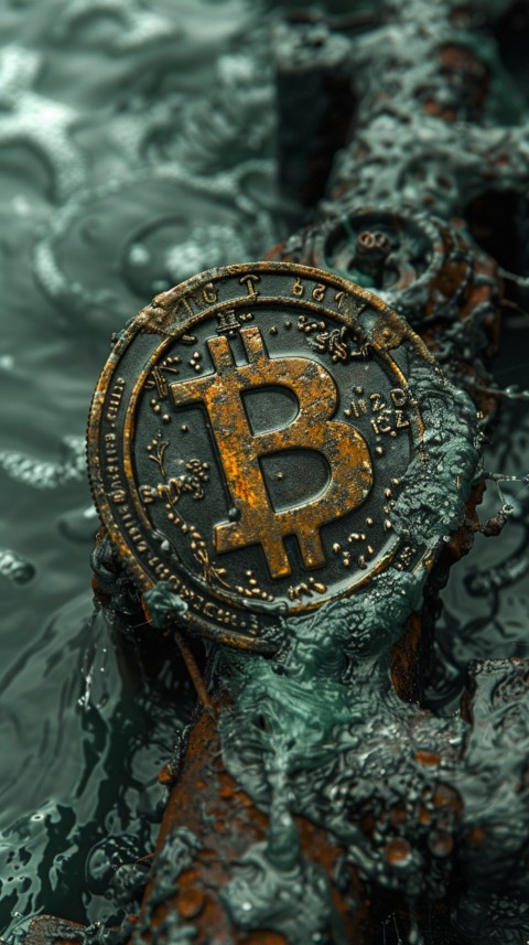 Bitcoin Cryptocurrency Gold Crypto Coin Creative Concept Aesthetic Symbol (867)