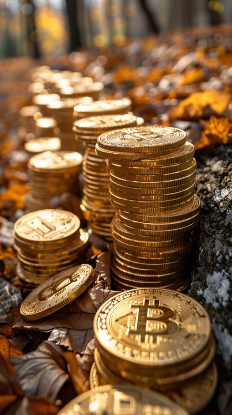 Bitcoin Cryptocurrency Gold Crypto Coin Creative Concept Aesthetic Symbol (872)