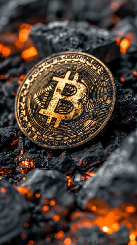 Bitcoin Cryptocurrency Gold Crypto Coin Creative Concept Aesthetic Symbol (914)