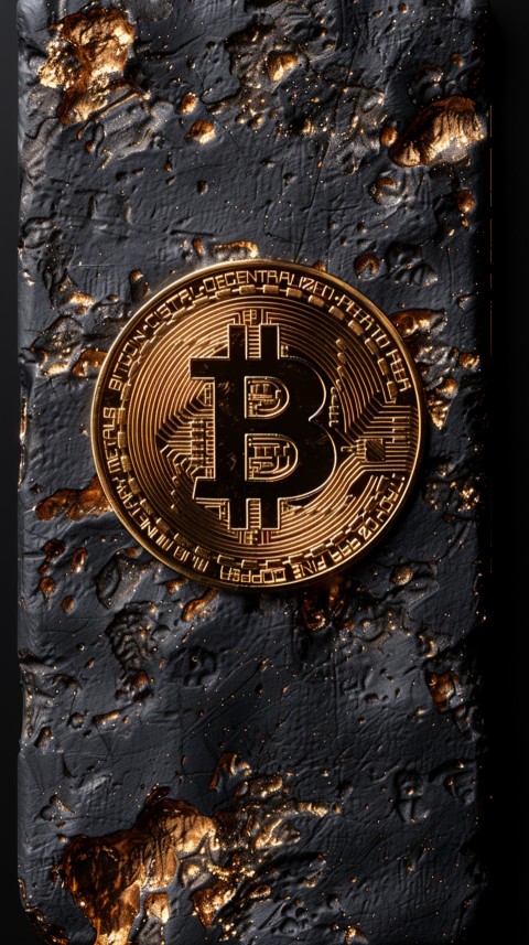 Bitcoin Cryptocurrency Gold Crypto Coin Creative Concept Aesthetic Symbol (931)