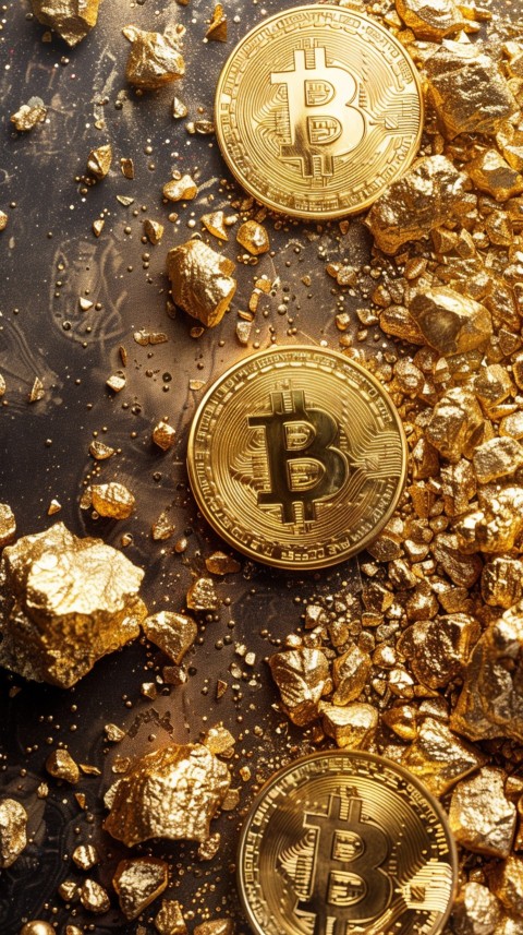 Bitcoin Cryptocurrency Gold Crypto Coin Creative Concept Aesthetic Symbol (922)