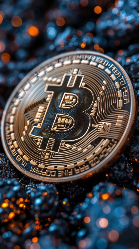 Bitcoin Cryptocurrency Gold Crypto Coin Creative Concept Aesthetic Symbol (966)