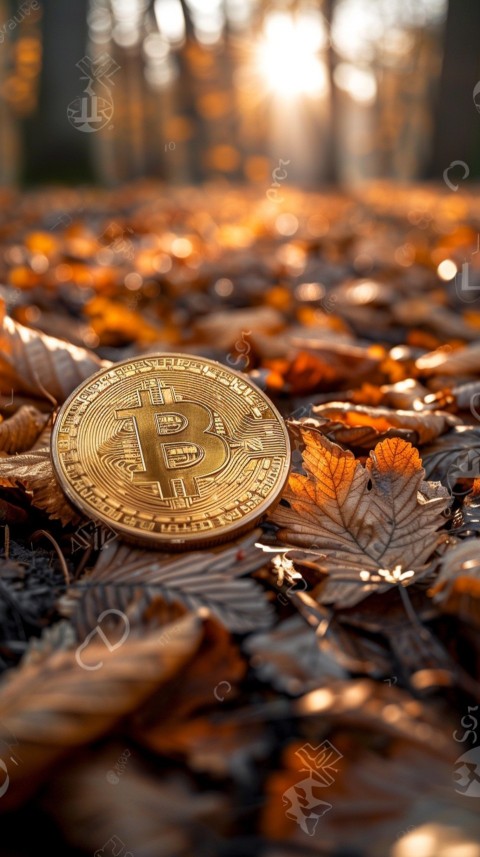 Bitcoin Cryptocurrency Gold Crypto Coin Creative Concept Aesthetic Symbol (1071)