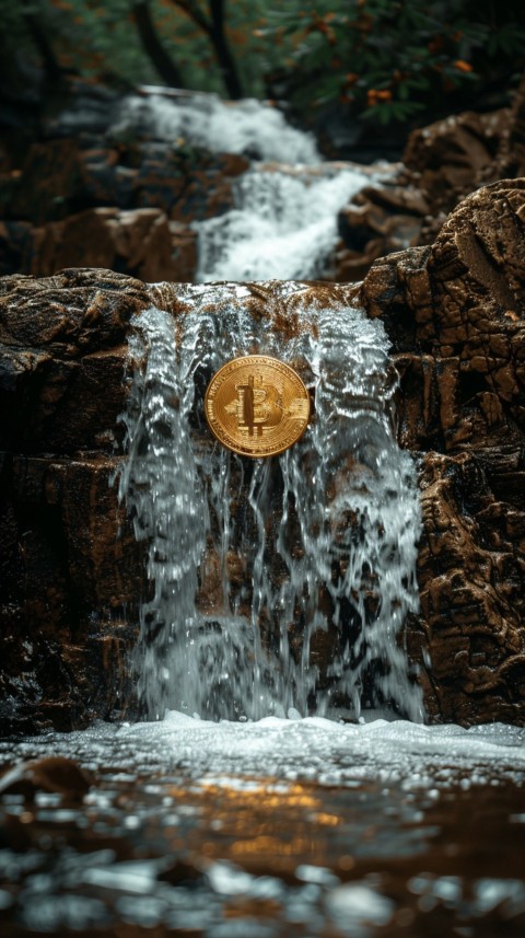 Bitcoin Cryptocurrency Gold Crypto Coin Creative Concept Aesthetic Symbol (1139)