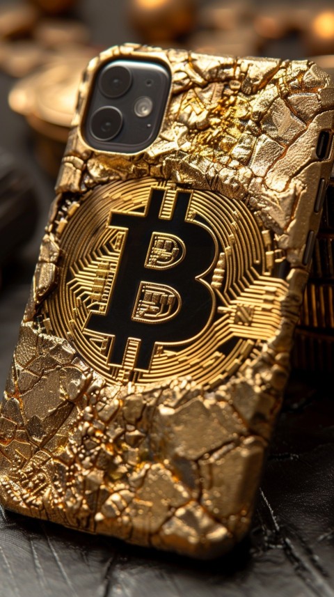 Bitcoin Cryptocurrency Gold Crypto Coin Creative Concept Aesthetic Symbol (1148)