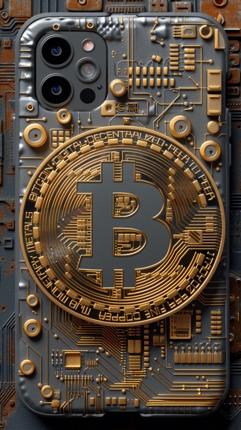 Bitcoin Cryptocurrency Gold Crypto Coin Creative Concept Aesthetic Symbol (1156)