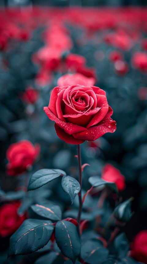 Beautiful Charming Red Rose Flowers Aesthetics (1)