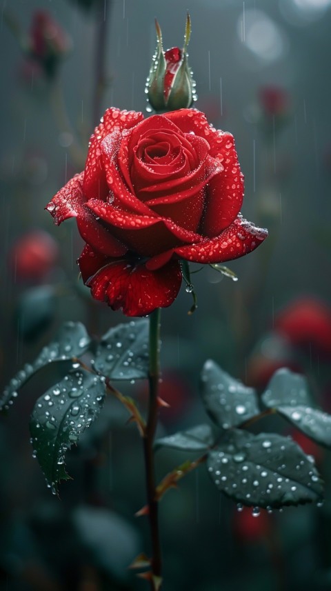 Beautiful Charming Red Rose Flowers Aesthetics (91)