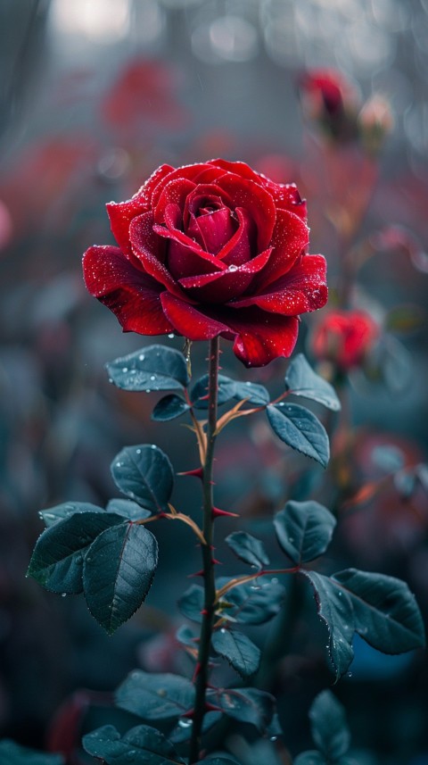 Beautiful Charming Red Rose Flowers Aesthetics (95)