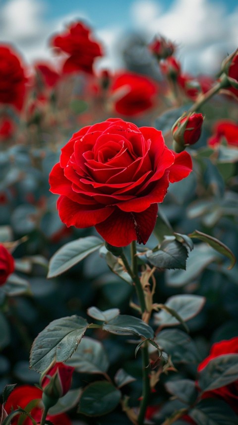 Beautiful Charming Red Rose Flowers Aesthetics (104)