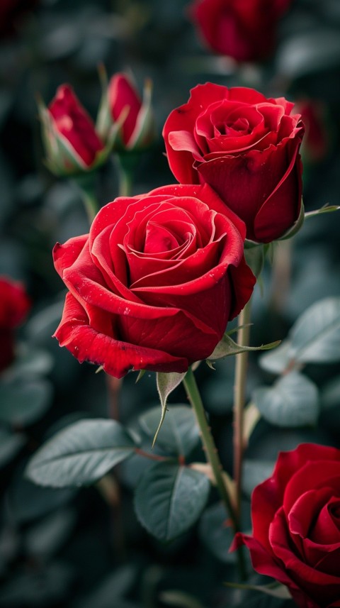Beautiful Charming Red Rose Flowers Aesthetics (370)