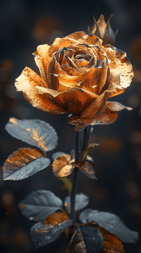 Beautiful Gold Rose Flowers Black and Yellow Aesthetics (36)