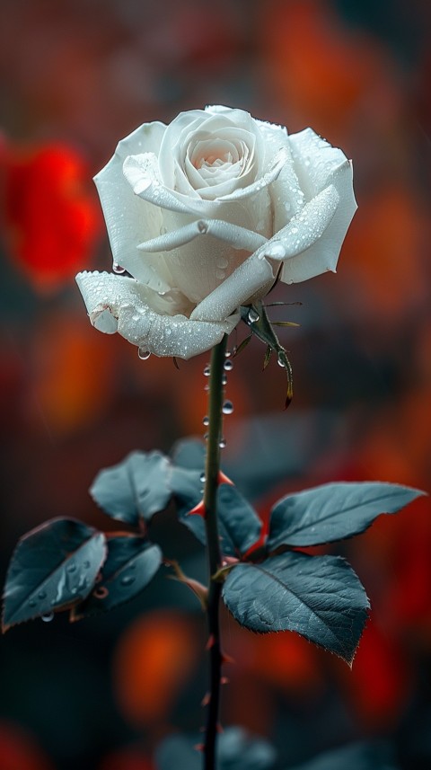 Beautiful White Charming Rose Flowers Aesthetics (88)