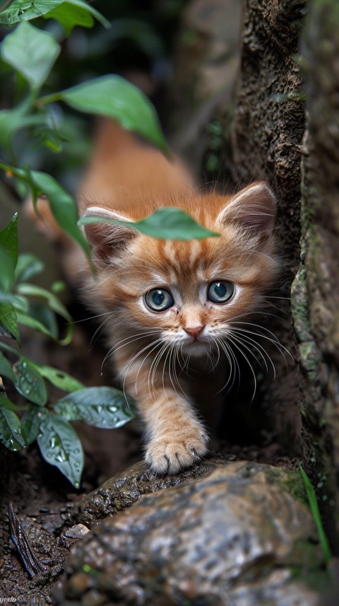 Cute Cat Playing Outdoor Nature Kittens Kitty Aesthetic  (50)