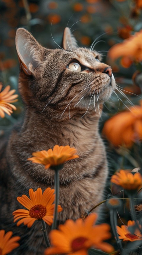 Cute Cat With Flowers Kittens Kitty Outdoor Aesthetic  (17)