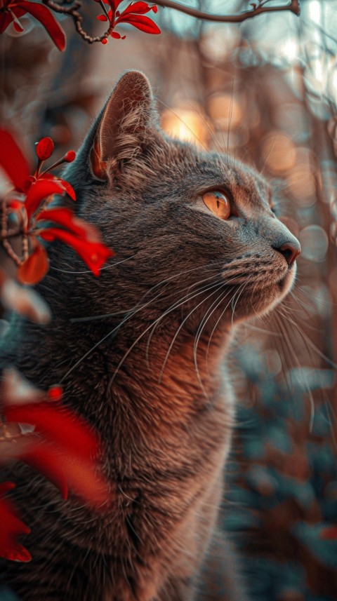 Cute Cat With Flowers Kittens Kitty Outdoor Aesthetic  (32)