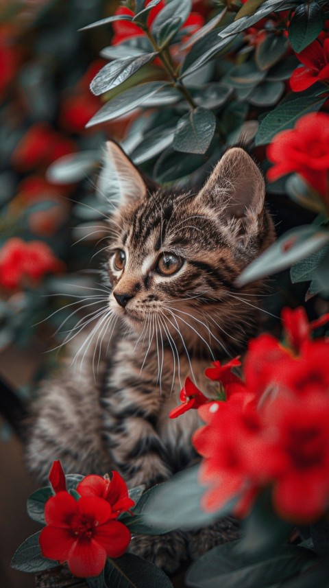 Cute Cat With Flowers Kittens Kitty Outdoor Aesthetic  (43)