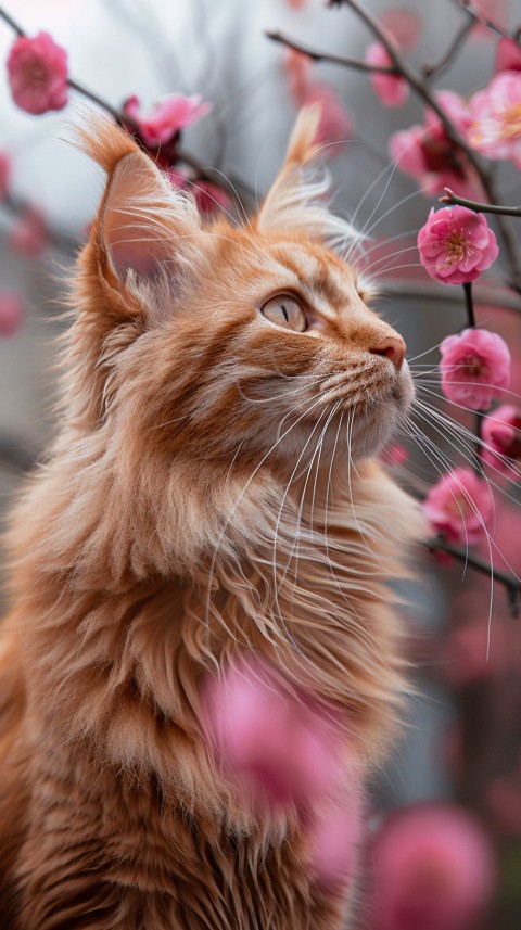 Cute Cat With Flowers Kittens Kitty Outdoor Aesthetic  (10)