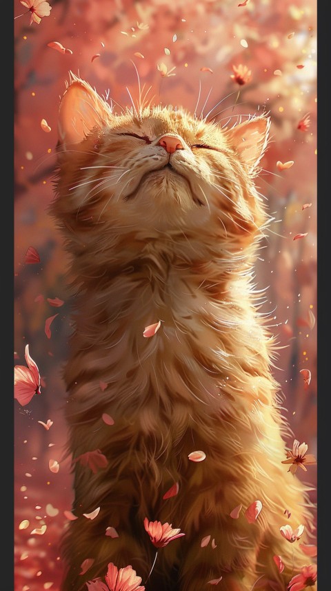 Cute Cat With Flowers Kittens Kitty Outdoor Aesthetic  (23)