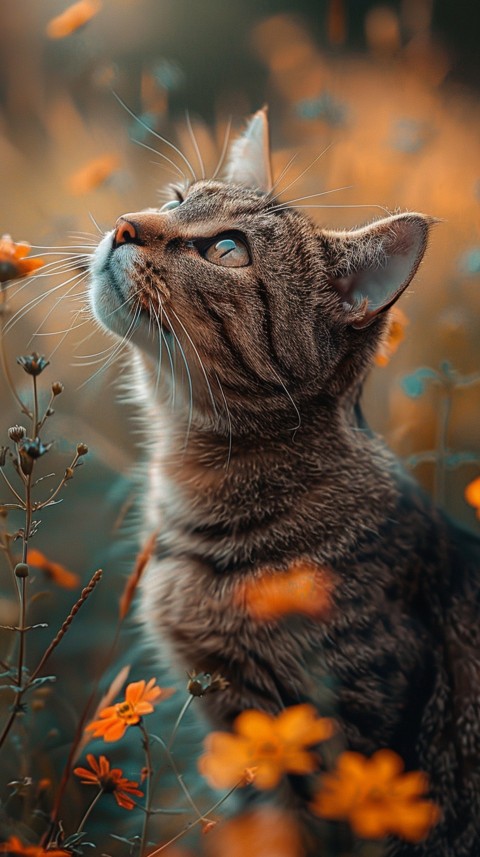 Cute Cat With Flowers Kittens Kitty Outdoor Aesthetic  (18)