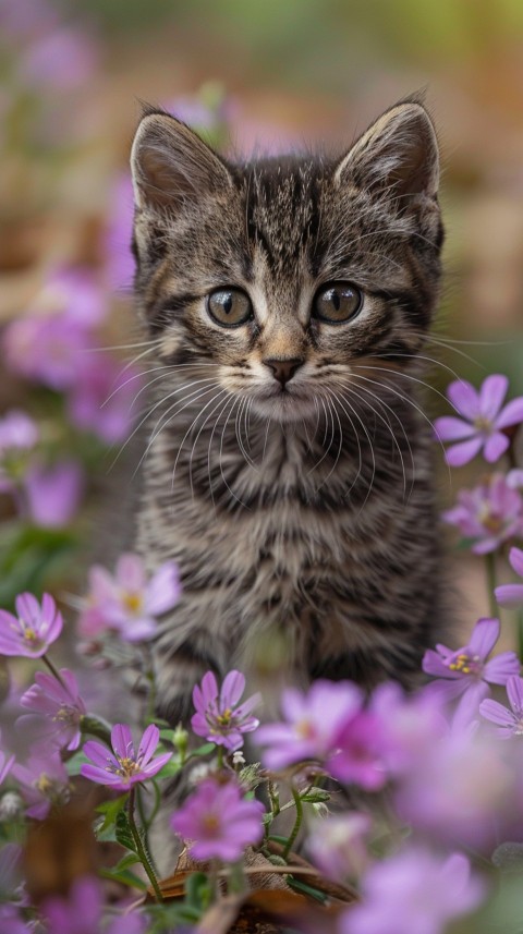 Cute Cat With Flowers Kittens Kitty Outdoor Aesthetic  (83)