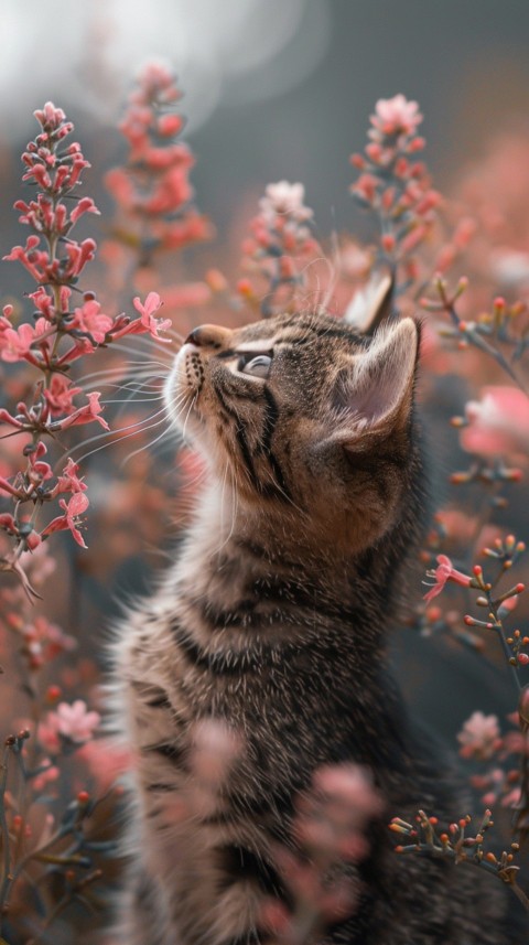 Cute Cat With Flowers Kittens Kitty Outdoor Aesthetic  (61)
