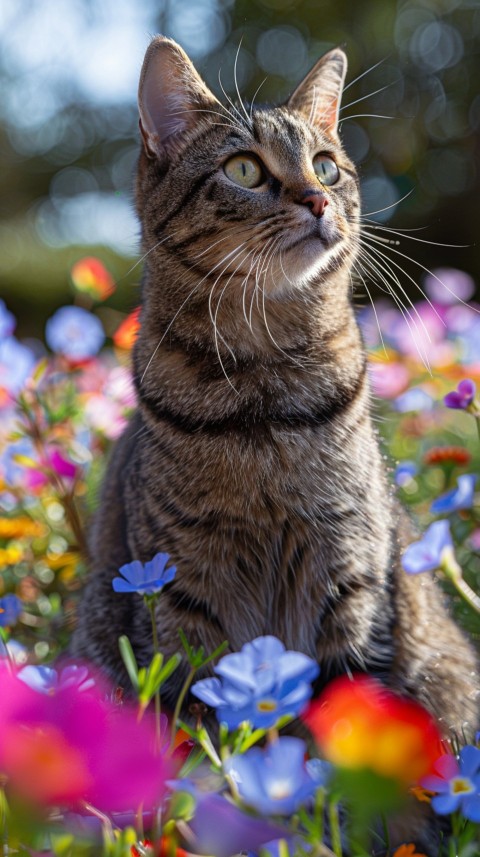 Cute Cat With Flowers Kittens Kitty Outdoor Aesthetic  (55)