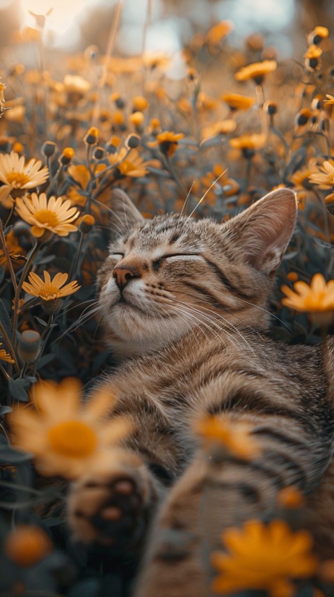 Cute Cat With Flowers Kittens Kitty Outdoor Aesthetic  (78)
