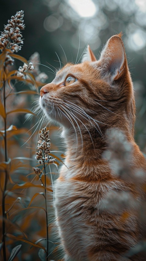 Cute Cat With Flowers Kittens Kitty Outdoor Aesthetic  (98)