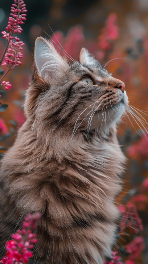 Cute Cat With Flowers Kittens Kitty Outdoor Aesthetic  (92)