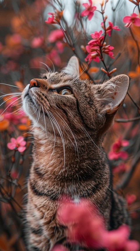 Cute Cat With Flowers Kittens Kitty Outdoor Aesthetic  (139)