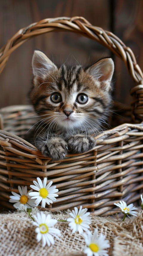 Cute Cat With Flowers Kittens Kitty Outdoor Aesthetic  (124)