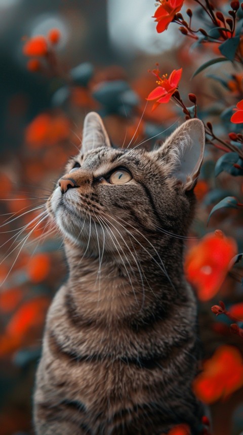 Cute Cat With Flowers Kittens Kitty Outdoor Aesthetic  (101)