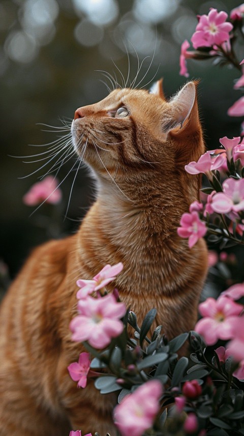 Cute Cat With Flowers Kittens Kitty Outdoor Aesthetic  (102)